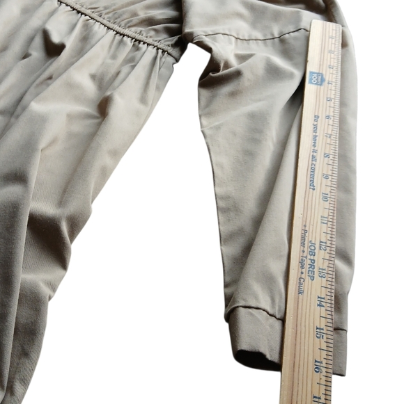 American Shirt Dress Women's Size 12P Beige Long-Sleeve Midi Dress - Picture 5 of 6